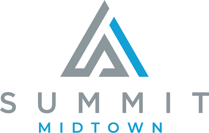 A logo with the word SUMMIT in the middle and MIDTOWN below it.